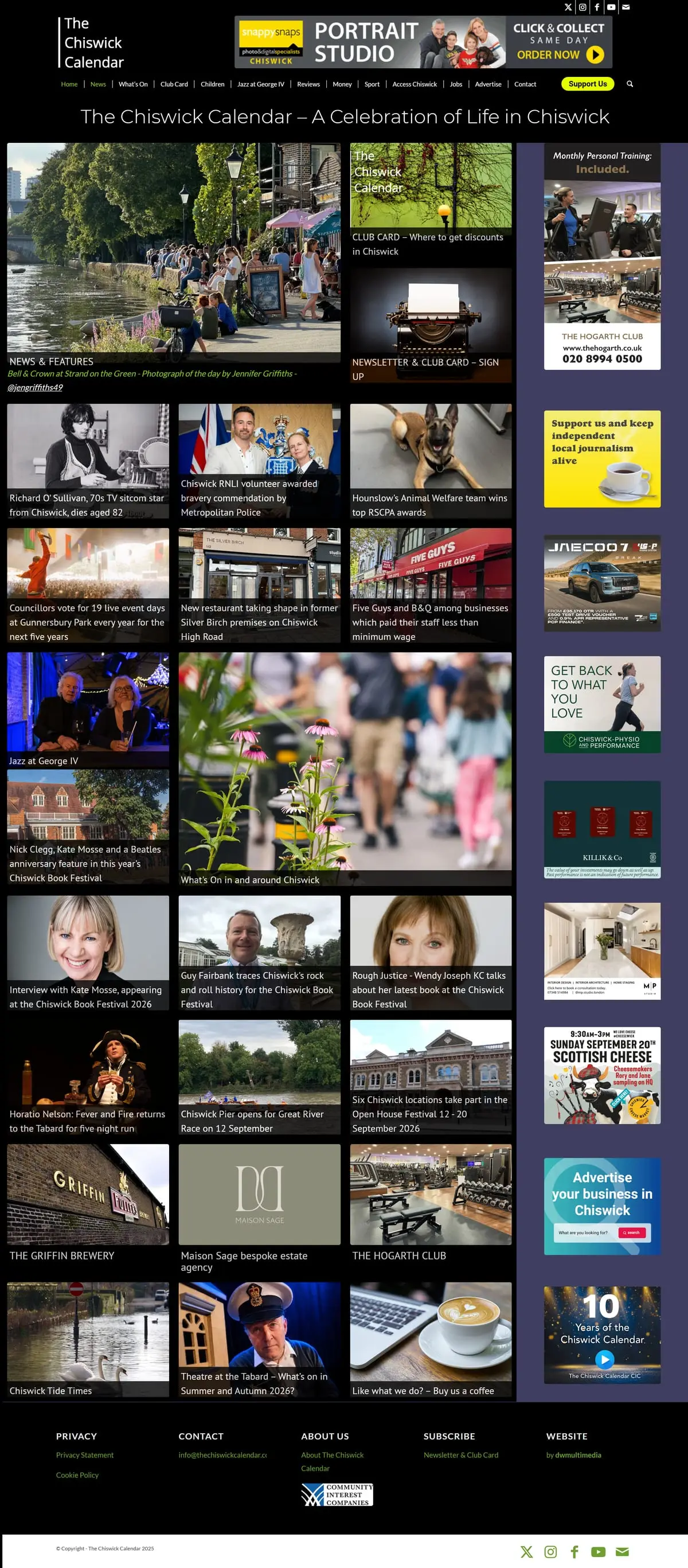 chiswickcalendar.co.uk, scrolled from the top