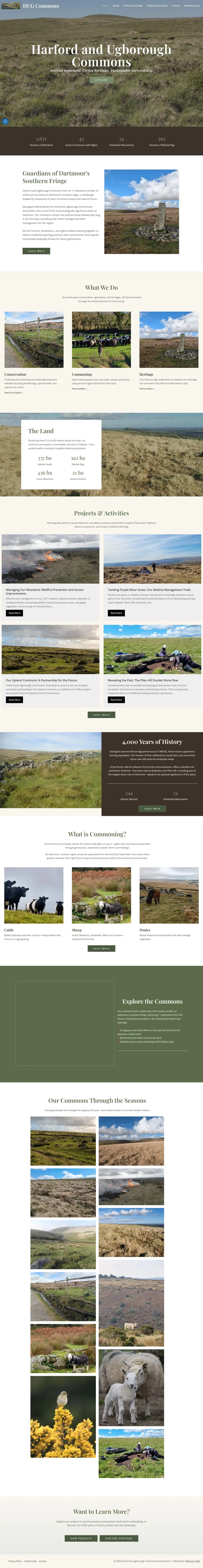 hugcommons.org.uk, scrolled from the top